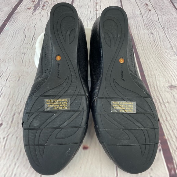 NWOT Black Size 8 Clarks Unstructured Leather Comfort Wedge Heel - Picture 9 of 13